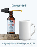 DIEZ mushroom tincture flat-lay composition